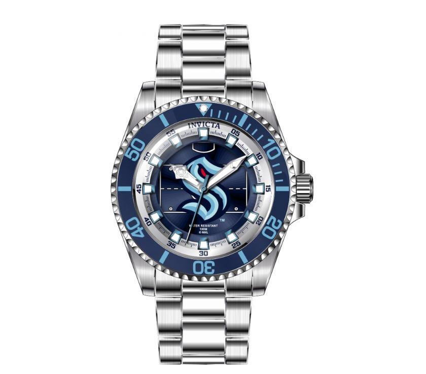 Invicta Women's 42212 NHL Seattle Kraken Quartz Blue, Black Dial Color